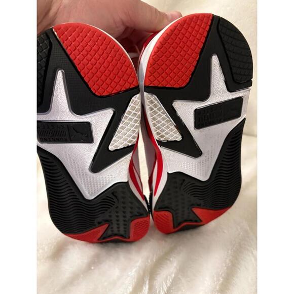 PUMA RS-X BOYS SIZE 7C SNEAKERS MESH WHITE RED BLACK - Picture 4 of 6